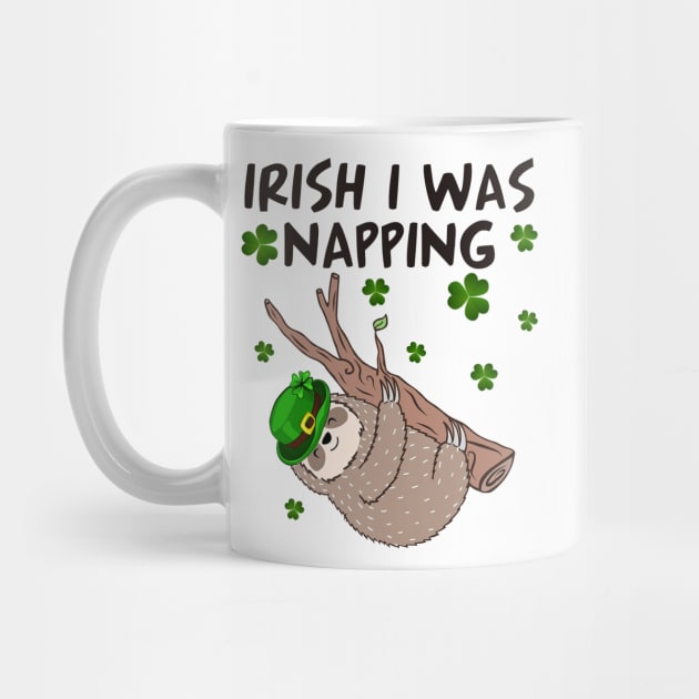 Irish I Was Napping Funny Sloth St Patricks Day by danielsho90